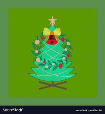 Flat shading style icon christmas fir wreath vector image