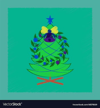 Flat shading style icon christmas fir wreath vector image