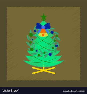 Flat shading style icon christmas fir wreath vector image