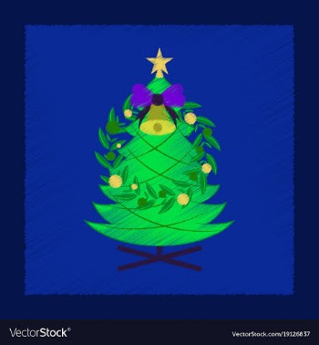 Flat shading style icon christmas fir wreath vector image