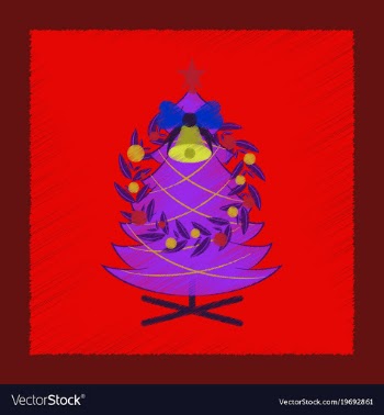 Flat shading style icon christmas fir wreath vector image