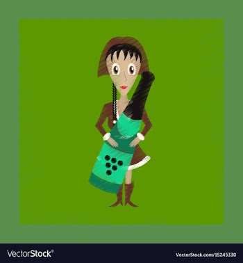 Flat shading style icon christmas girl champagne vector image