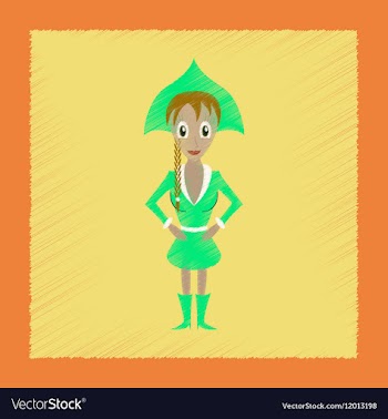 Flat shading style icon Christmas girl vector image