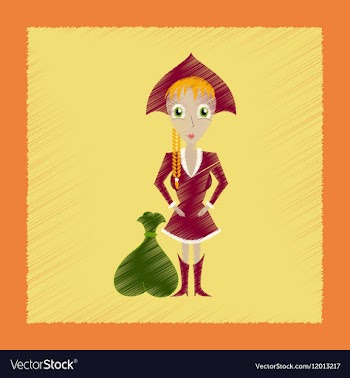 Flat shading style icon Christmas girl vector image