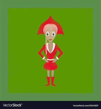 Flat shading style icon christmas girl vector image