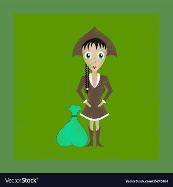 Flat shading style icon christmas girl vector image