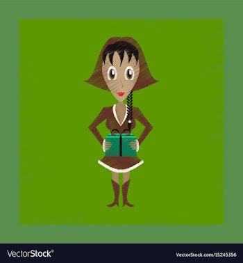 Flat shading style icon christmas girl vector image