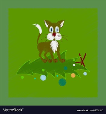 Flat shading style icon christmas tree cat vector image