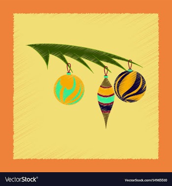 Flat shading style icon christmas tree toys vector image