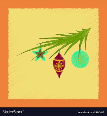 Flat shading style icon christmas tree toys vector image