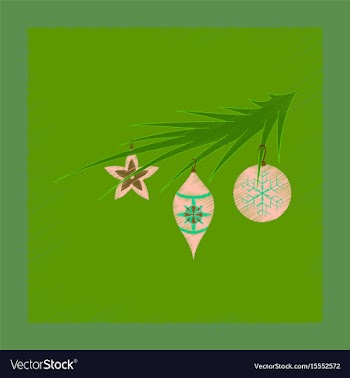 Flat shading style icon christmas tree toys vector image