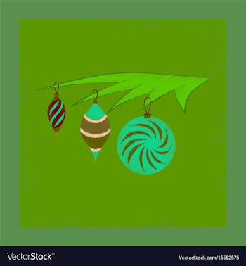 Flat shading style icon christmas tree toys vector image