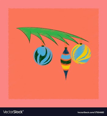 Flat shading style icon christmas tree toys vector image