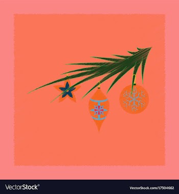 Flat shading style icon christmas tree toys vector image