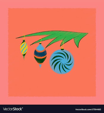 Flat shading style icon christmas tree toys vector image