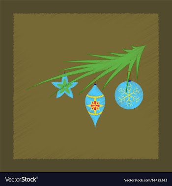 Flat shading style icon christmas tree toys vector image