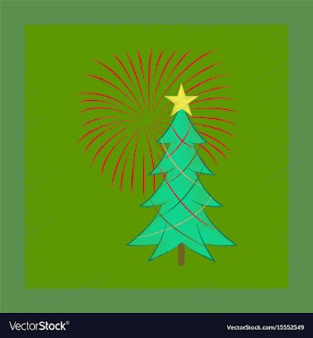 Flat shading style icon christmas tree vector image