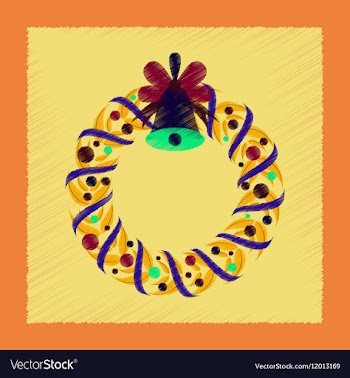 Flat shading style icon Christmas wreath vector image