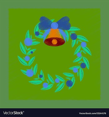 Flat shading style icon christmas wreath vector image