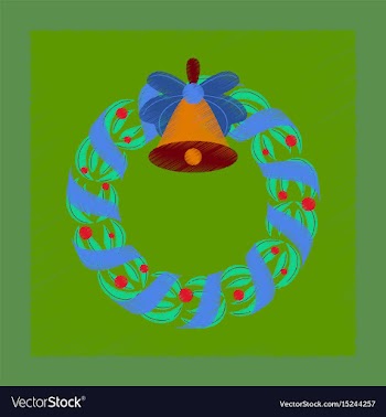 Flat shading style icon christmas wreath vector image