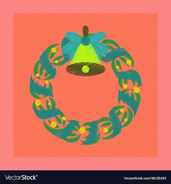 Flat shading style icon christmas wreath vector image