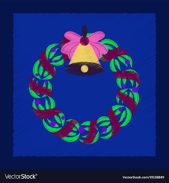 Flat shading style icon christmas wreath vector image