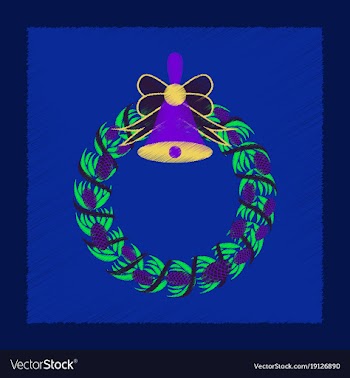 Flat shading style icon christmas wreath vector image