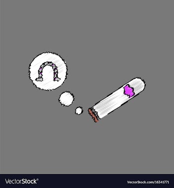 Flat shading style icon cigar and horseshoe vector image