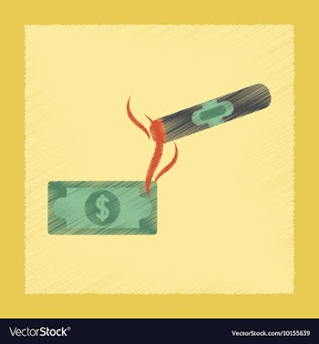 Flat shading style icon cigar dollar vector image