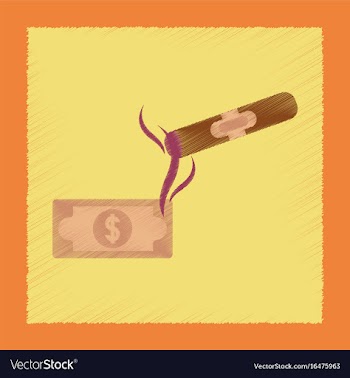 Flat shading style icon cigar dollar vector image