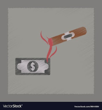 Flat shading style icon cigar dollar vector image