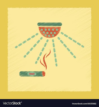 Flat shading style icon cigar smoke alarm vector image