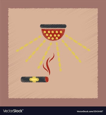 Flat shading style icon cigar smoke alarm vector image