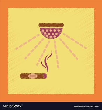 Flat shading style icon cigar smoke alarm vector image