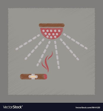 Flat shading style icon cigar smoke alarm vector image