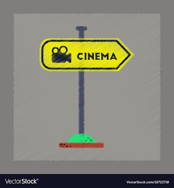 Flat shading style icon cinema sign vector image