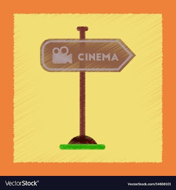 Flat shading style icon cinema sign vector image