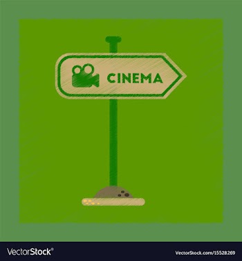 Flat shading style icon cinema sign vector image