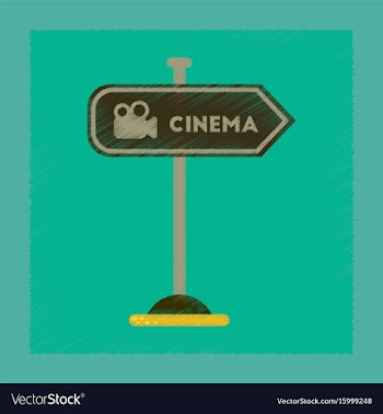 Flat shading style icon cinema sign vector image
