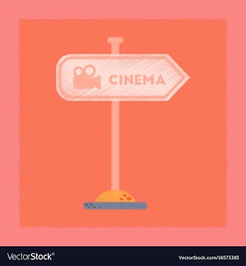 Flat shading style icon cinema sign vector image