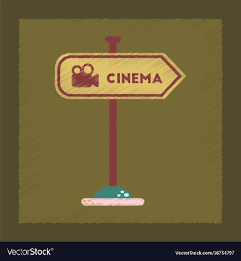 Flat shading style icon cinema sign vector image
