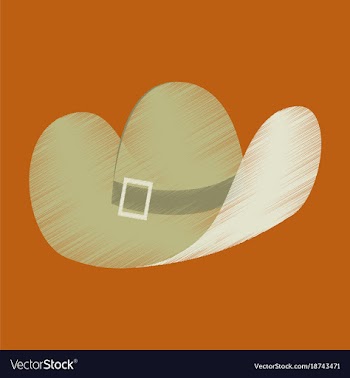 Flat shading style icon clothes cowboy hat vector image