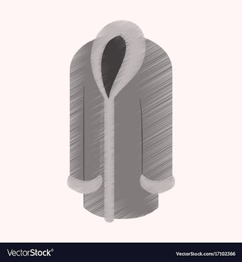 Flat shading style icon clothes fur coat vector image