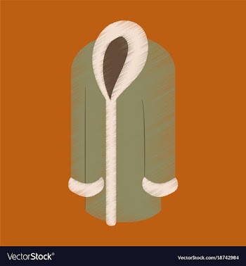Flat shading style icon clothes fur coat vector image