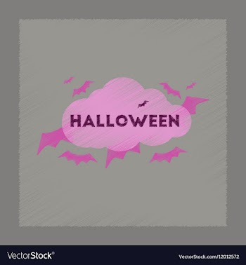 Flat shading style icon cloud bats vector image