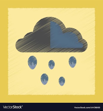 Flat shading style icon cloud hail vector image