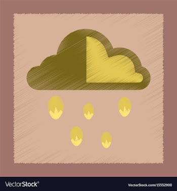 Flat shading style icon cloud hail vector image