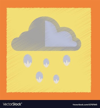Flat shading style icon cloud hail vector image