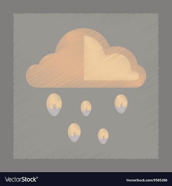 Flat shading style icon cloud hail vector image