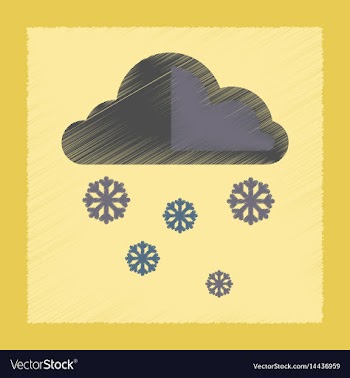 Flat shading style icon cloud snow vector image